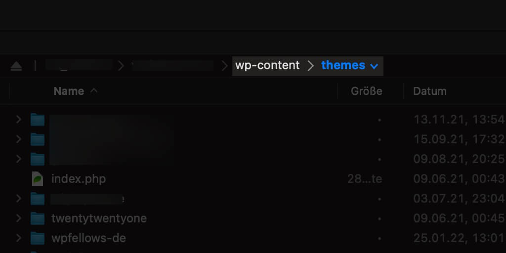 wp-content Themes Ordner